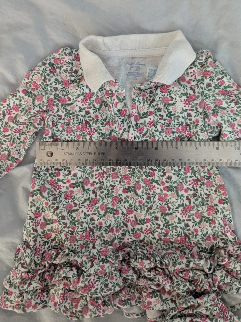 Ralph Lauren Dress with Pink and Green Floral Print, Size 9m